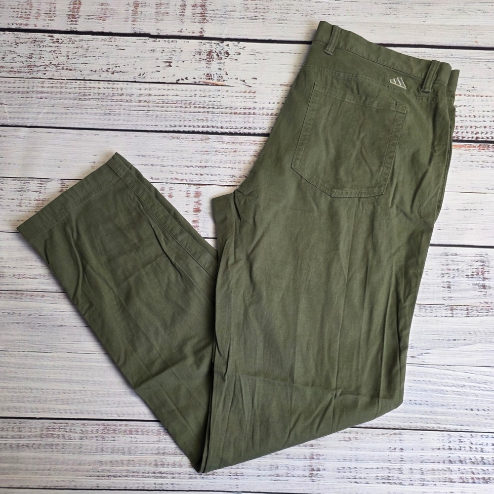 Adidas Go To 5 Pocket Golf Pants Olive Green Stretch Cotton Lyocell HR7926 36x32